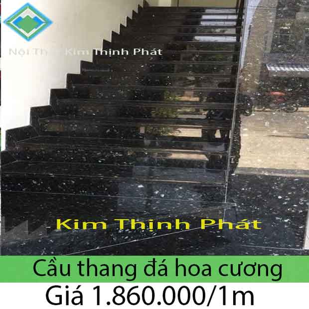 Báo giá cầu thang đá hoa cương  đen nhiệt đới trắng đen