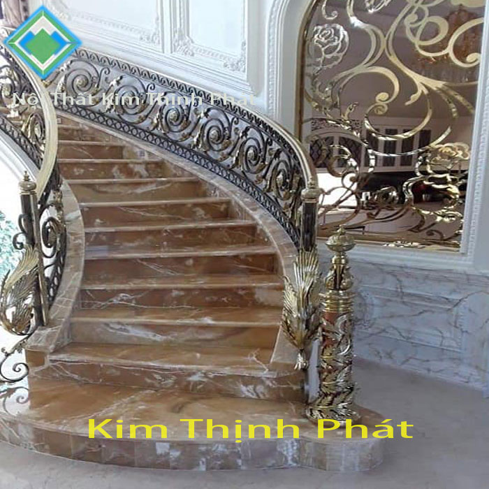 cầu thang ốp đá hoa cương 