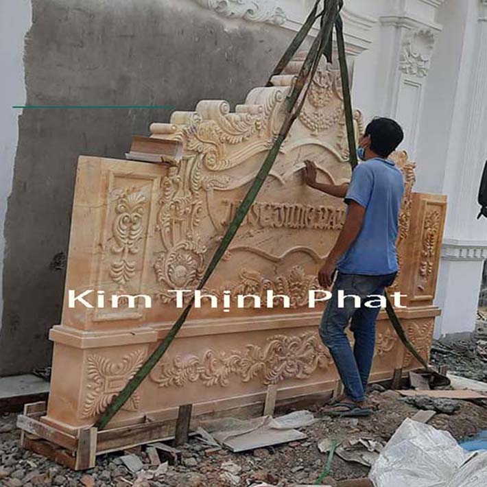 cột tròn đá hoa cương mặt tiền