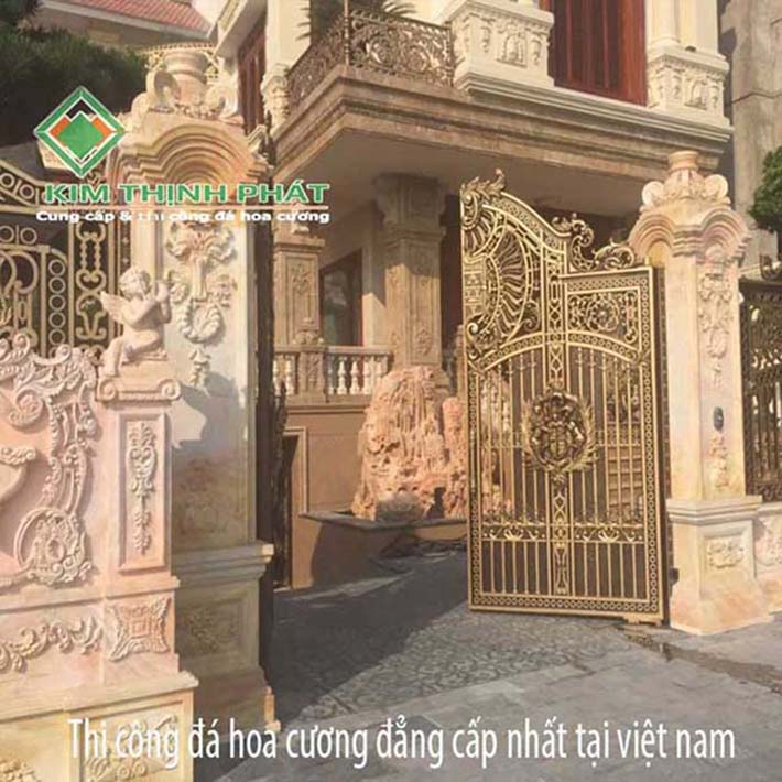  cột tròn đá hoa cương nhà đẹp