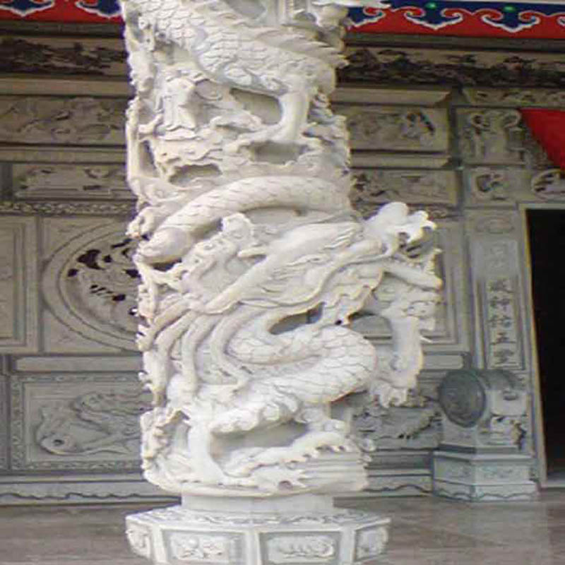 Cột tròn đá khối trắng