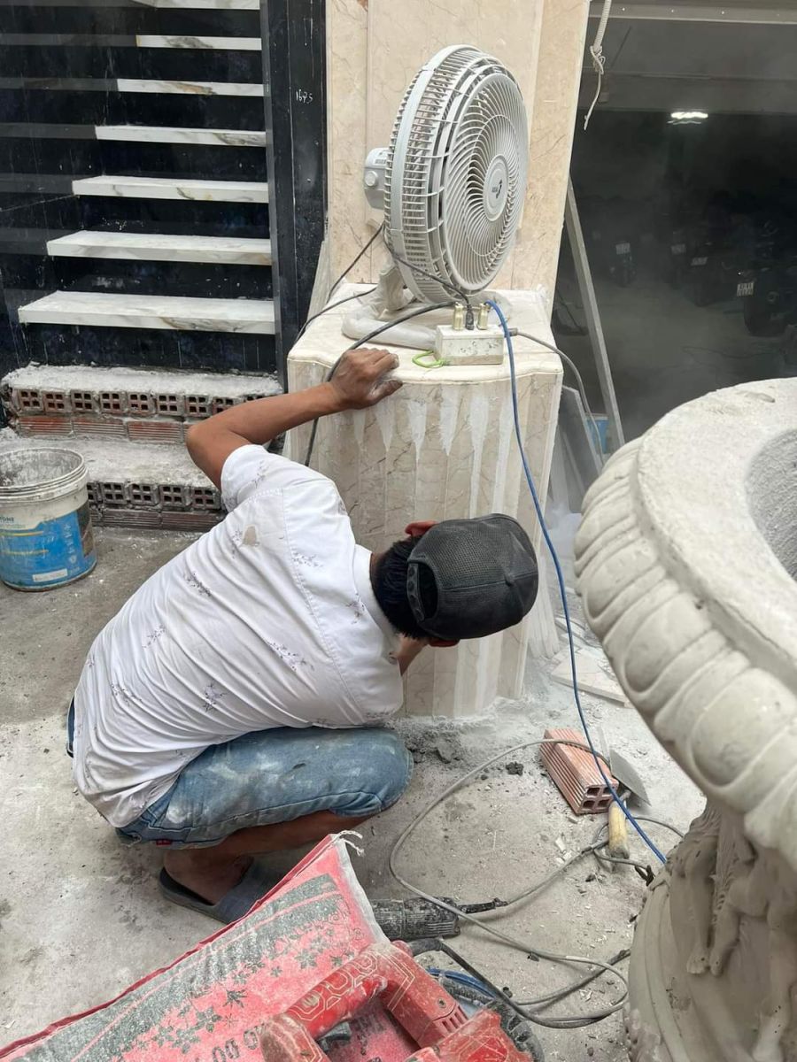 Thi công đá hoa cương ứng dụng đá marble