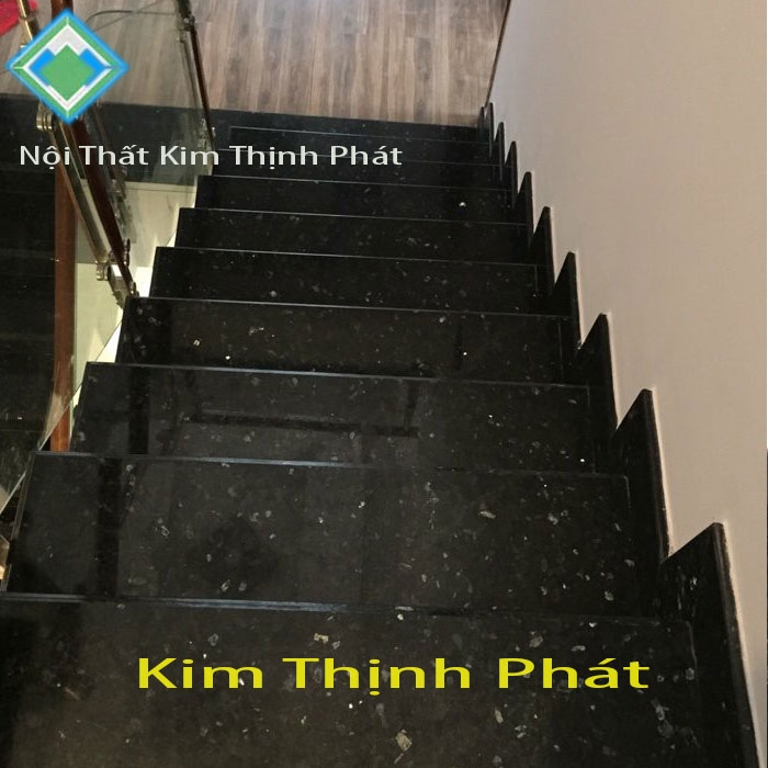 Cầu thang đá đen kim sa giá đá tự nhiên rẻ